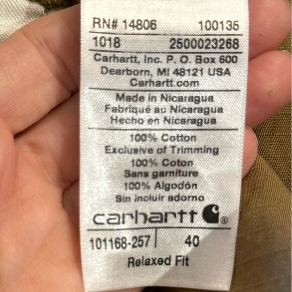 Carhartt Mens Size 40 Golden Brown Ripstop Cargo Style Shorts - Picture 5 of 9